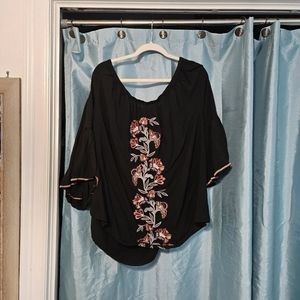 Wide shoulder blouse